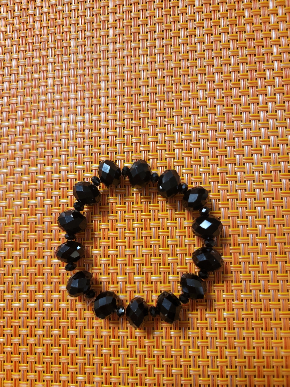Hand Crafted Black Faceted Bead Stretch Bracelet